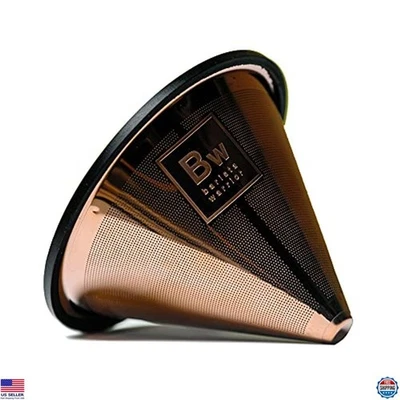 Filtros de café reutilizables para verter Barista Warrior - gotero de cono de cobre para Foto 1 de 4