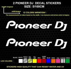 2 PIONEER DJ LOGO autocollant Véritable decal autocollant IMPERMÉABLE - Foto 1 di 9