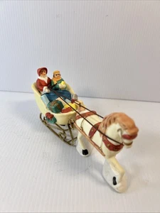 Vintage Victorian Village Horse And Sled Ceramic  - Picture 1 of 15