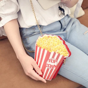 Woman Cupcake Hamburger Chain Bag Popcorn Crossbody Messenger Bag (Popcorn - Picture 1 of 4