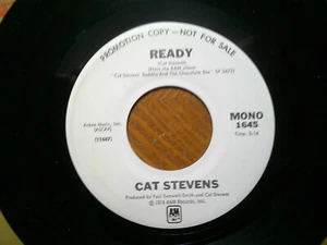 PROMO A&M 45 RECORD/ CAT STEVENS / READY MONO/STEREO/ NR MINT ROCK - Picture 1 of 2