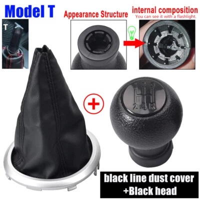 Black Manual Gear Shift Knob with  Cover For 2007-2010 Suzuki Swift SX4 — 第 1/4 张图片