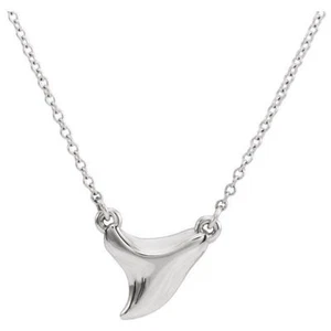 Collar diente de tiburón 16-18" en oro blanco de 14 K - Imagen 1 de 1