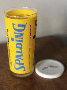 Vintage Spalding Tennis Ball, Canister Shaped, Advertising Drinking Glass - Picture 1 of 5