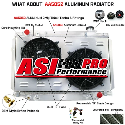 3 Row Radiator+Shroud Fan For 1993-1997 Toyota Landcruiser 80 Series Lexus LX450 Foto 1 de 4