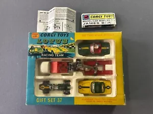 Corgi toys Gift set 37 Lotus Racing team, Boxed, Original, Vintage, Rare, 1960's - Picture 1 of 14