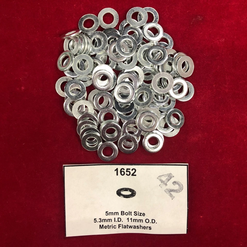 Juego de 250: nuevas arandelas planas de acero con acabado de zinc brillante de 5 mm VENDEDOR DE EE. UU. Envío gratuito Foto 1 de 1