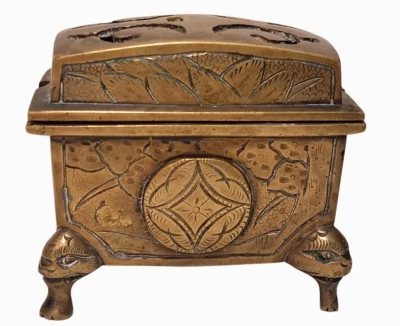 19 c Bronze Incense Box Burner Indochina - Image 1 of 4