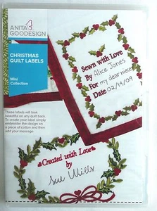 ANITA GOODESIGN Christmas Quilt Labels CD Mini Collection 19 Label Designs >NEW< - Picture 1 of 2