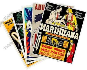 5er Set Gefahren von Marihuana Vintage Posterdrucke um 1930 - Teufelsernte... - Bild 1 von 8