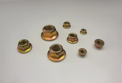 Flansch Ganzmetall Sicherungsmuttern 10.9 gelb verzinkt Regel- und Feingewinde - Bild 1 von 2