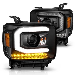 Black Switchback Projector Headlights For 2015-2019 GMC Sierra 2500HD 3500HD - Bild 1 von 9