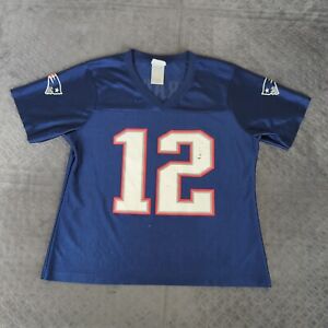 Tom Brady New England Patriots Jersey NFL Team Apparel Blue Women Medium