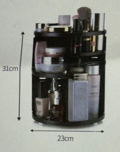 Make Up Kosmetik Organizer Schwarz Aufbewahrungsbox 360 Grad Drehbar 12 Zoll x 9 Zoll Neu im Karton - Bild 1 von 7