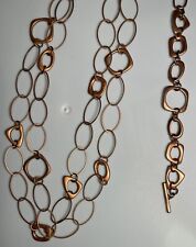 Premier Designs Necklace & Bracelet Copper Tone Geometric Hoops Bronze