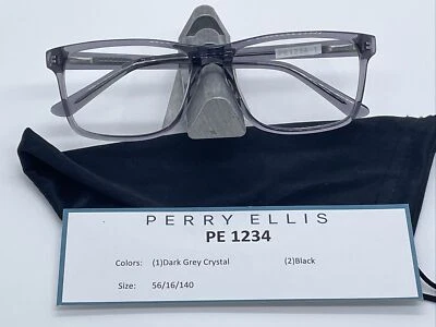 Nuevos marcos de gafas PERRY ELLIS PE 1234-1 gris oscuro cristal 56-16-140 Foto 1 de 3