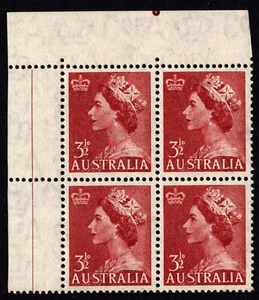 1953 3½d brown-red QEII defin 1st series, CofA wmk, SG263 block of 4, MUH (TI085 - Picture 1 of 2
