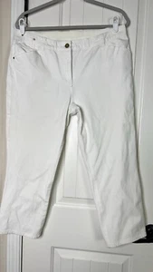 So Slimming By Chico’s White Tummy Control Cropped Stretch Jeans Sz 2 No Stains - Picture 1 of 11