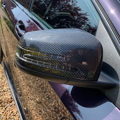 Tapas de cubierta de espejo retrovisor de carbono real para Mercedes Benz W204 W212 W176 W117 W218 X156 Foto 1 de 4