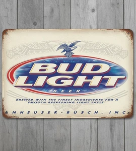 Bud Light Bier 8 x 12 Vintage Neuheit Blechschild Made in USA Neu! - Bild 1 von 3