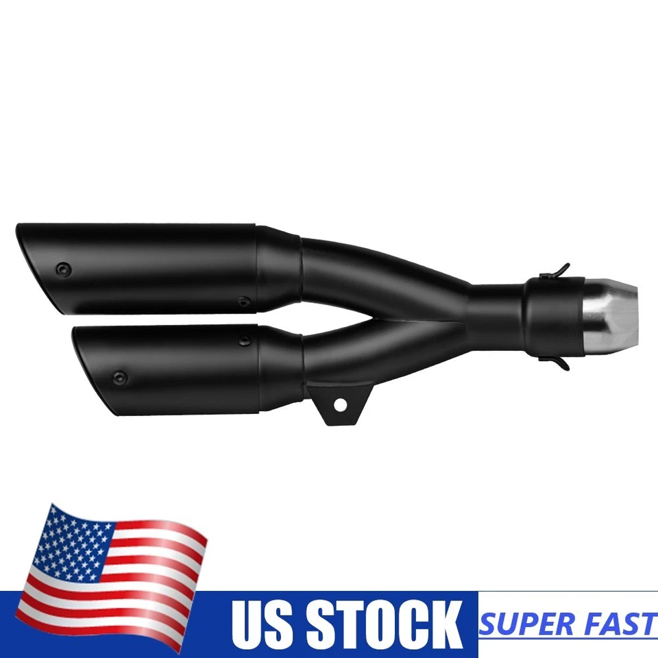 Tubo de escape silenciador de 2 tubos GP Racing Universal 38-51 mm con silenciador DB Killer Foto 1 de 4