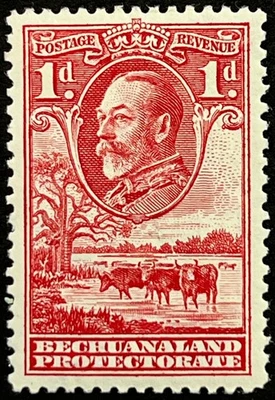 Bechuanaland, King George V with Cattle, 1 Pence, Scott 106, MLH, Very Fine - Image 1 of 2