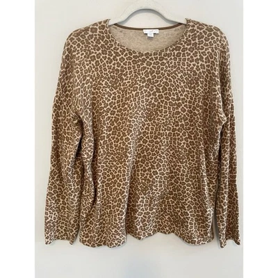 Suéter Pullover Jill Talla S Pequeño Animal Estampado Guepardo Tostado Foto 1 de 4