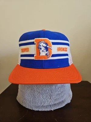Gorra de camionero de malla vintage de los 80 Denver Broncos Snapback AJD "The Professional" Foto 1 de 4