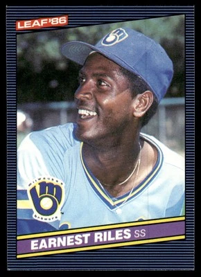 1986 Leaf Ernest Riles Rookie Milwaukee Brewers #161 - Image 1 of 2
