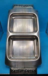 De colección. Bandeja para servir de acero inoxidable para decorador internacional de los años 60-70 - Imagen 1 de 9