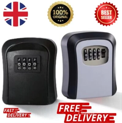 WALL MOUNTED KEY SAFE 4 DIGIT COMBINATION KEY SAFE OUTDOOR SECURITY KEY LOCK BOX - Image 1 of 4