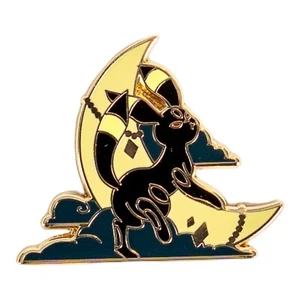 Pokemon Umbreon Pin Moon Night Design Detailed Gold Trim Premium - Picture 1 of 5