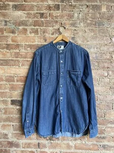 Engineered Garments Men's Chambray Shirt, Sz Large Band Collar USA - Picture 1 of 8
