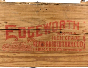 C1920 Edgeworth Ready Rub Tobacco Wood Shipping Crate Larus & Bro Co Advertising - Picture 1 of 20