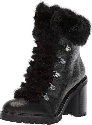 Botas de combate Guess Galway de piel sintética para mujer, negras talla 7,5 Foto 1 de 4