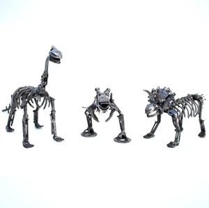 Vendo tutti e 3 con sconto 35%, scultura in metallo di rottami di dinosauro, regali fantastici per figlio - Foto 1 di 14