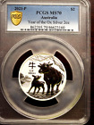 2021 Australia 2 Ounce .9999 Fine Silver Year Of The Ox Certified Pcgs Ms70