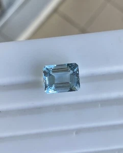 Aguamarina 100% Natural Forma Corte Esmeralda / 6.60CTS Aguamarina Sin Calor - Imagen 1 de 9