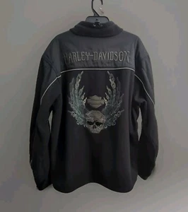 Harley Davidson Black Fleece Padded Motorcycle Jacket Size 2XL - See Description - Picture 1 of 14