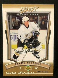 TEEMU SELANNE 2007-08 Upper Deck MVP Hockey GOLD SCRIPT Parallel #101 Ser # /100