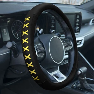 "Cubierta de volante de auto con cordones de cuero genuino FH Group se adapta a 14,5""-15,5""" - Imagen 1 de 50