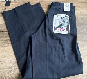 NEW! Men's Arizona Jean Co Pleated Front Khaki Pants Sz 26 X 30 Uniform School - Picture 1 of 4