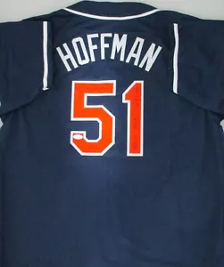 Padres TREVOR HOFFMAN Signed Custom Blue Replica Jersey AUTO w/ 5 Scripts - JSA - Picture 1 of 4
