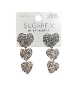 Orecchini a goccia dichiarazione SUGARFIX by BaubleBar "Crystal Cluster Heart" - Foto 1 di 1