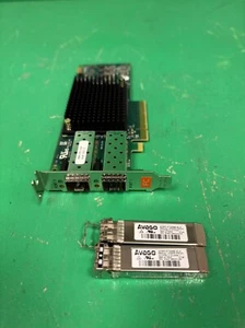 HP E157779 Low Profile Dual Port SFP PCIe 10GbE Server Adapter w/ SFPs - Picture 1 of 4