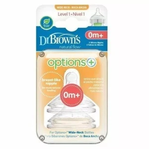 Dr Brown's Level 1 Wide Neck Bottle Nipples 2pk352-INTL Brand New Made in USA - Picture 1 of 7