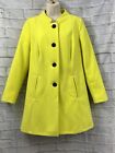 M&S Collection Overcoat Jacket Size 14 Bright Lemon Yellow Button Up Pockets
