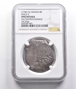 Fine Details (1700-33) Mexico 8 Real Philip V (24.29g) NGC *4069 - Picture 1 of 3