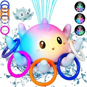 Badespielzeug Baby Badewannenspielzeug Wasserspielzeug mit LED-Licht, Blau - Bild 1 von 10