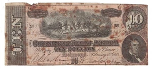 U.S. (Confederate) - February 17th, 1864 $10.00 Banknote - Picture 1 of 2